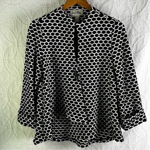 Joseph Ribkoff Swing Jacket Womens 6 Asymmetric Geometric Black White Textured